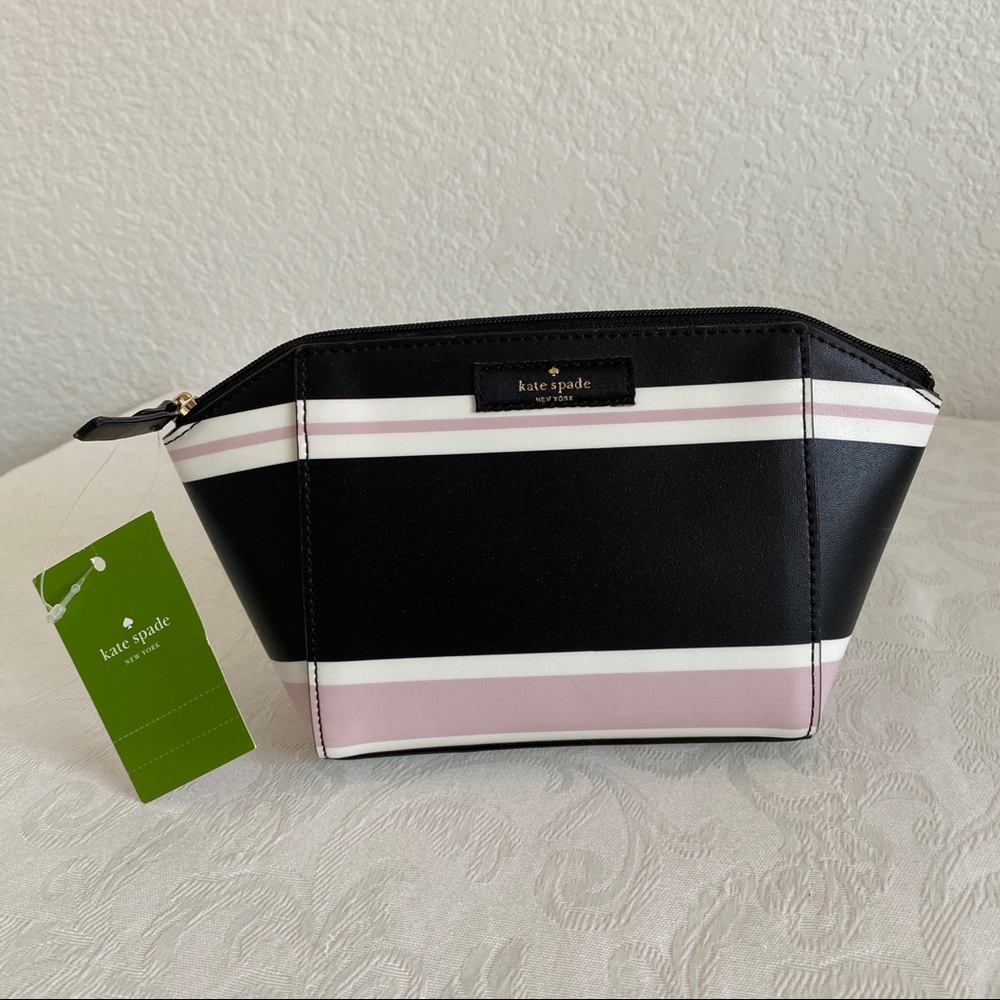 Kate spade stripe case / cosmetic bag